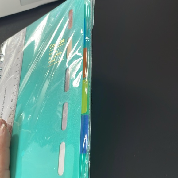 COWSPA A5 Spiral Ruled Notebook Journal Tabs NEW Turquoise Cover - Picture 2 of 2